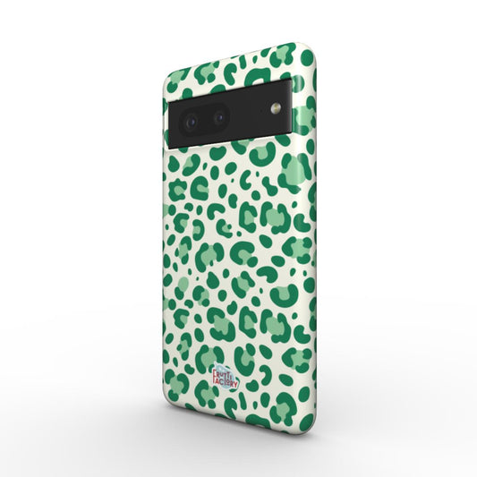 Coque antichoc Google Pixel léopard vert, vue trois quarts