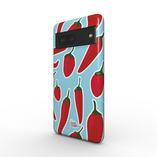Coque antichoc Google Pixel piment bleu, vue trois quarts