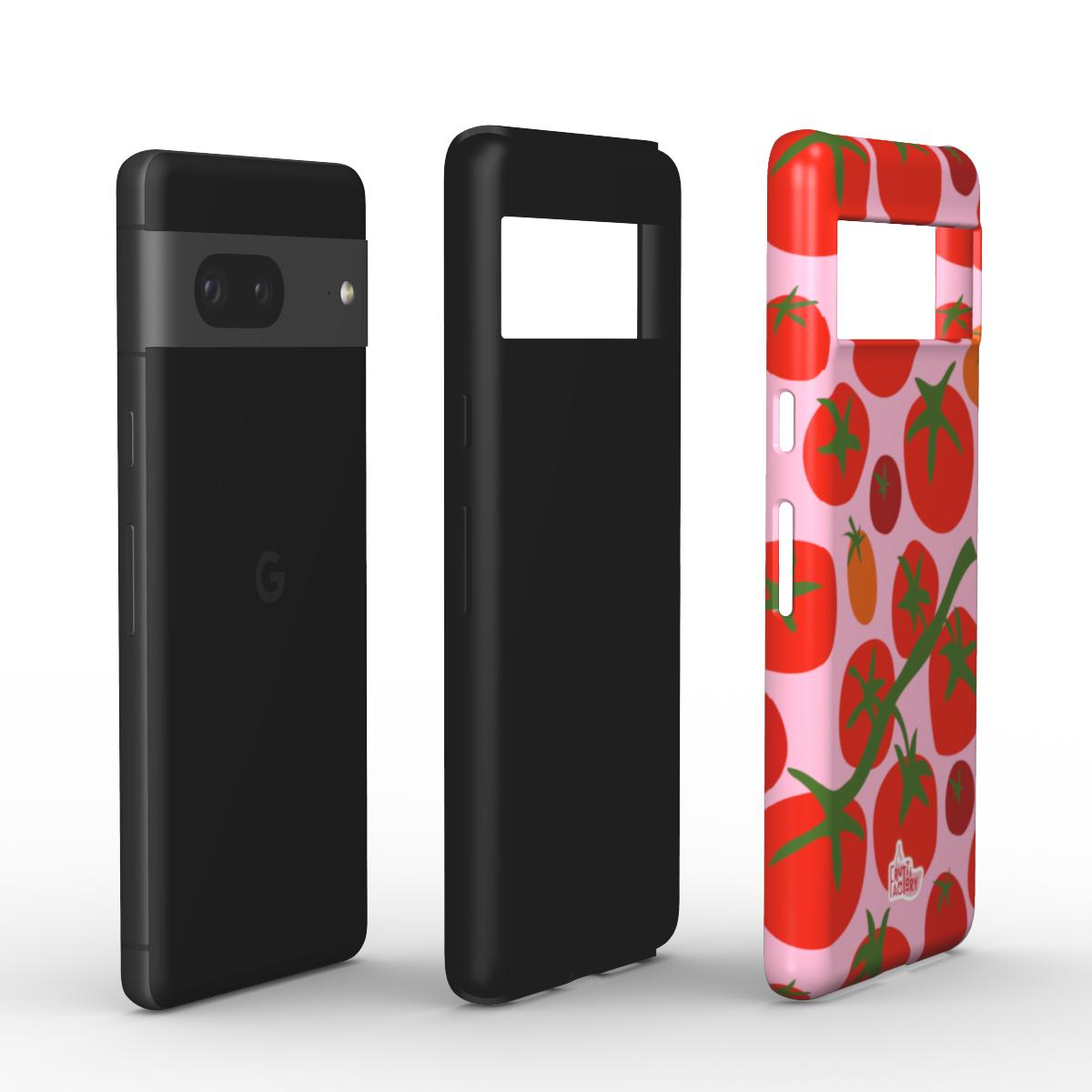 Coque antichoc Google Pixel tomate rose, vue éclatée