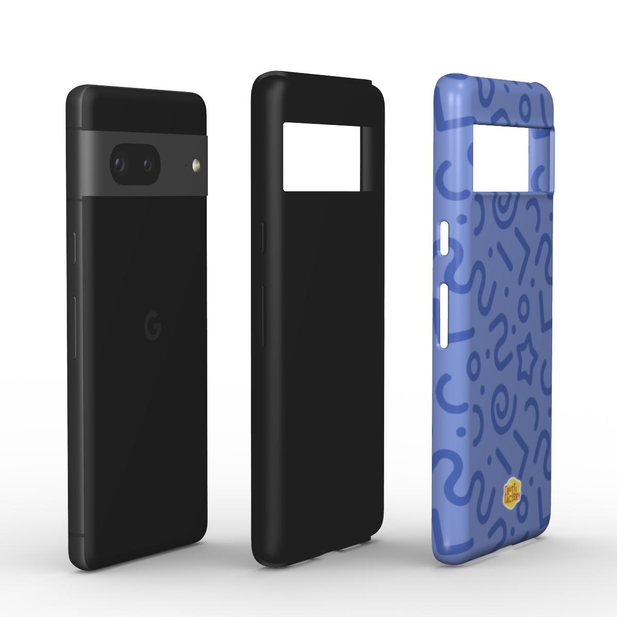 Coque antichoc Google Pixel tortillon bleu, vue éclatée