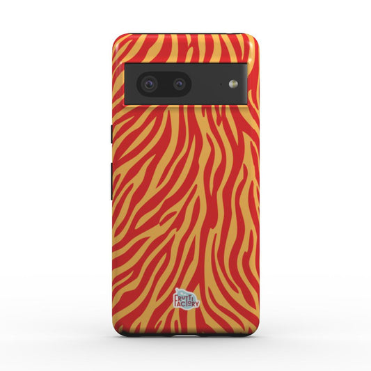 Coque antichoc Google Pixel zèbre orange, vue de face