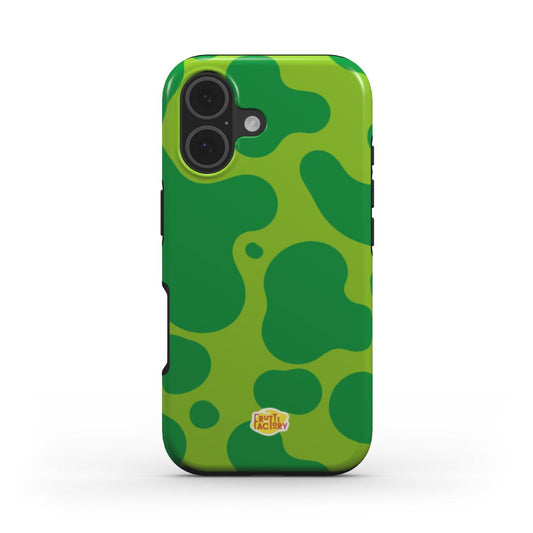 Coque antichoc iPhone dinosaure vert, vue de face