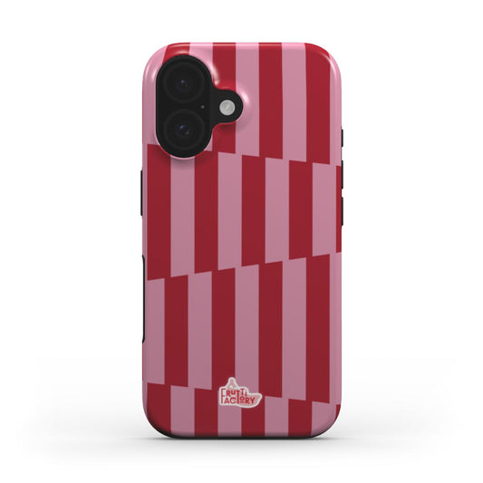 Coque antichoc iPhone géométrique rose, vue de face
