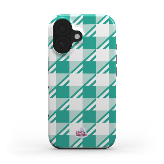 Coque antichoc iPhone Vichy menthe, vue de face