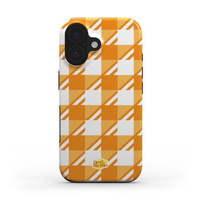 Coque antichoc iPhone Vichy orange, vue de face