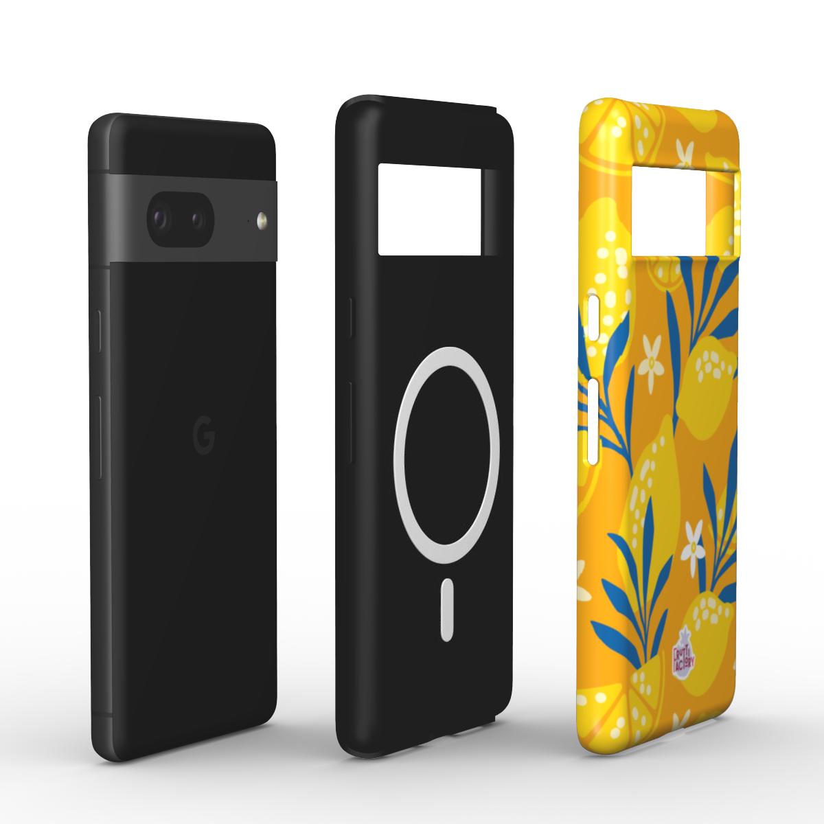 Coque antichoc magnétique Google Pixel citron jaune, vue éclatée