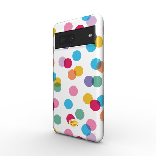 Coque antichoc magnétique Google Pixel confettis blanc, vue trois quarts