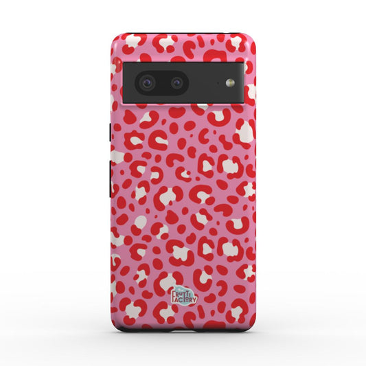 Coque antichoc magnétique Google Pixel léopard rose, vue de face
