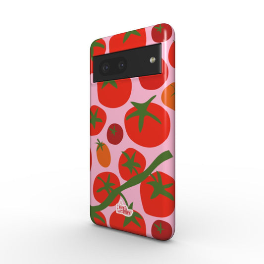 Coque antichoc magnétique Google Pixel tomate rose, vue trois quarts