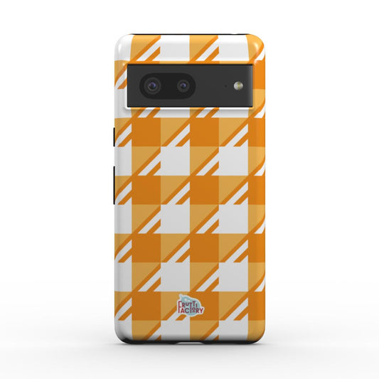 Coque antichoc magnétique Google Pixel Vichy orange, vue de face