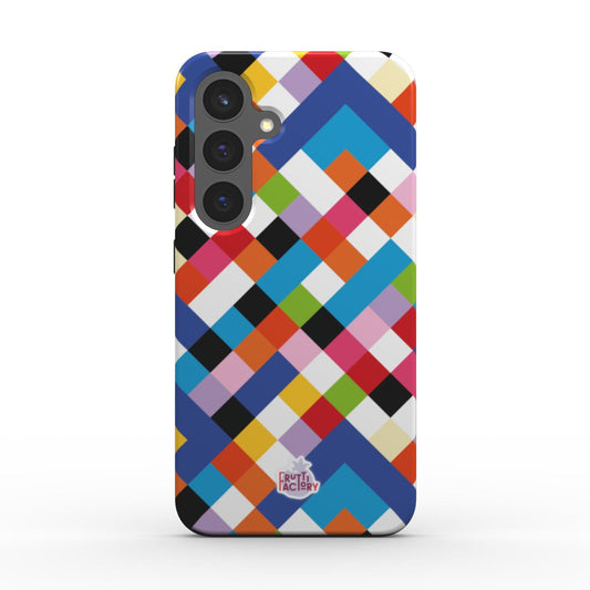 Coque antichoc magnétique Samsung Galaxy arlequin multicolore, vue de face