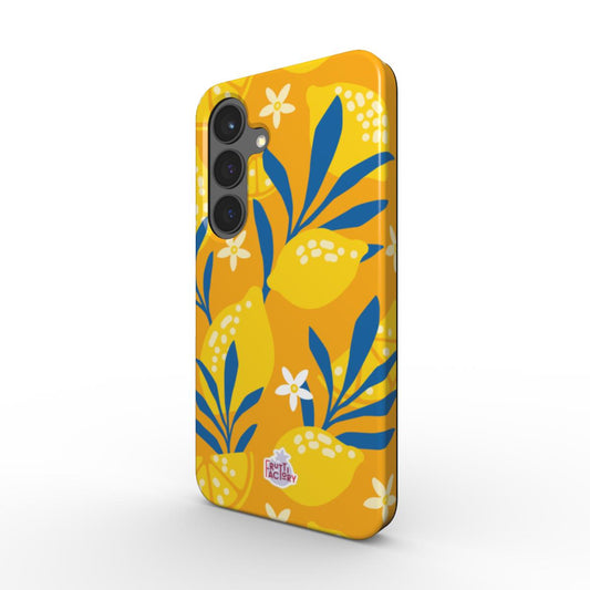 Coque antichoc magnétique Samsung Galaxy citron jaune, vue trois quarts