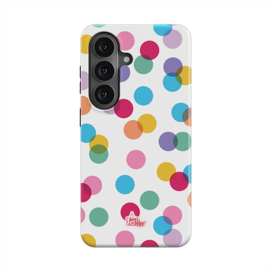 Coque antichoc magnétique Samsung Galaxy confettis blanc, vue de face