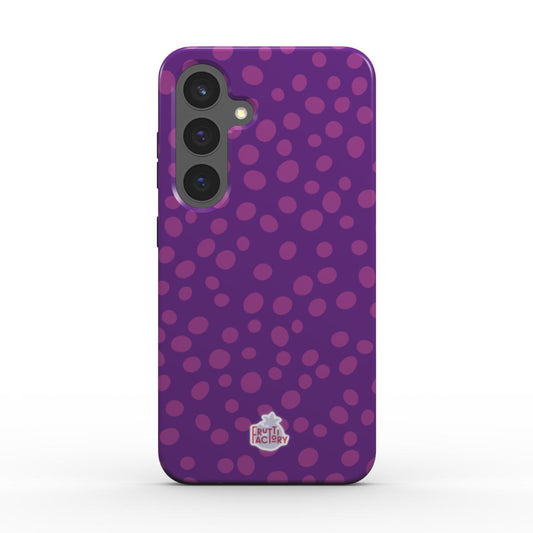 Coque antichoc magnétique Samsung Galaxy dalmatien violet, vue de face