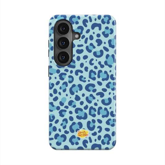 Coque antichoc magnétique Samsung Galaxy léopard bleu, vue de face