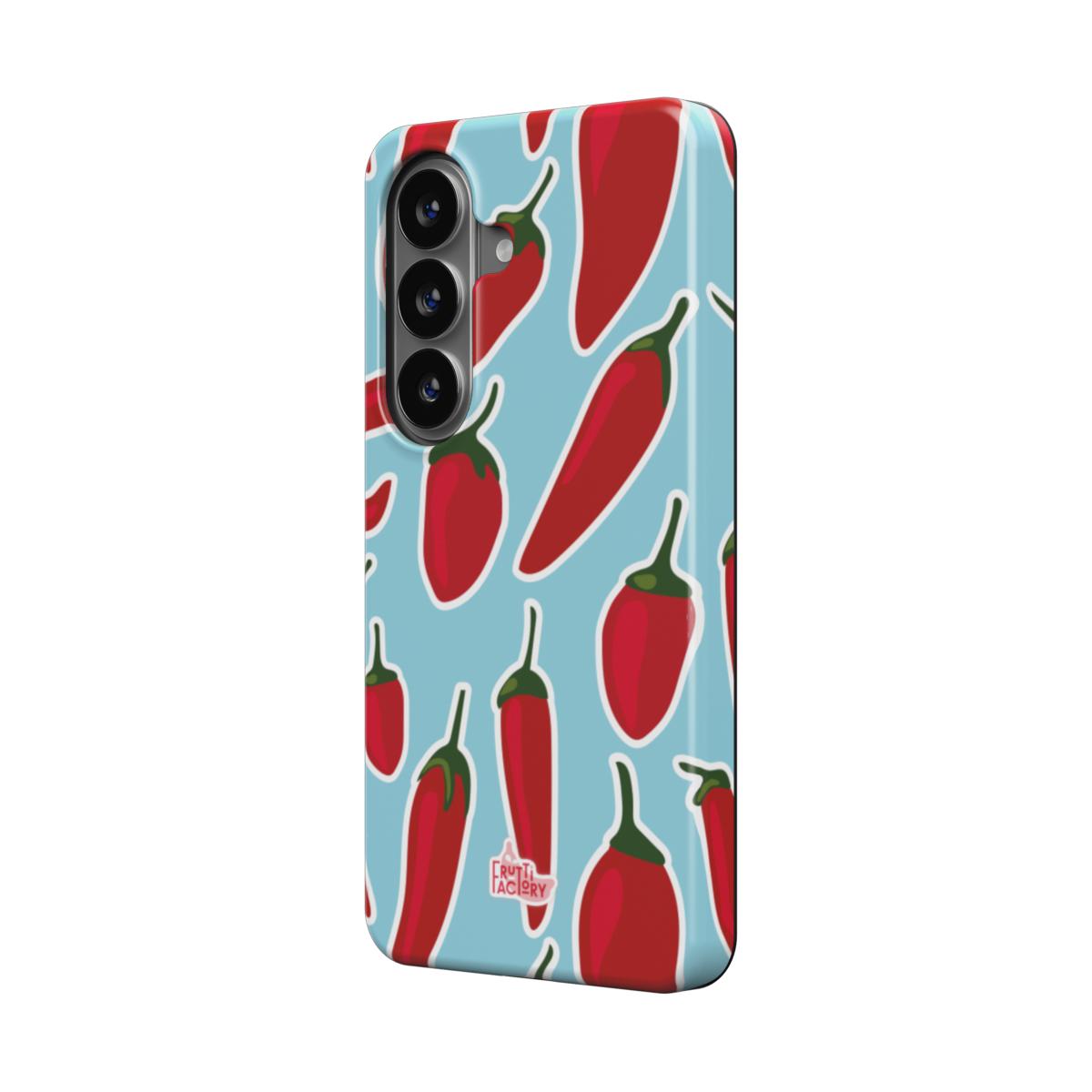 Coque antichoc magnétique Samsung Galaxy piment bleu, vue trois quarts