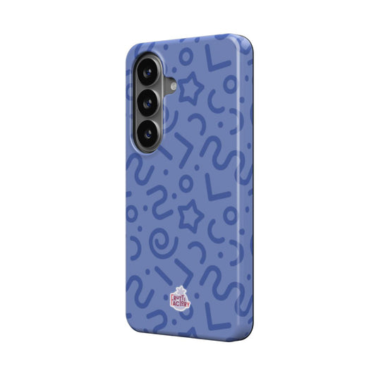 Coque antichoc magnétique Samsung Galaxy tortillon bleu, vue trois quarts
