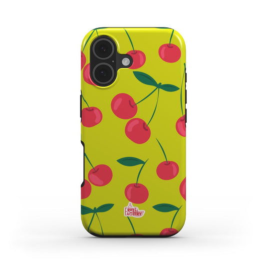 Coque antichoc MagSafe iPhone cerise vert, vue de face