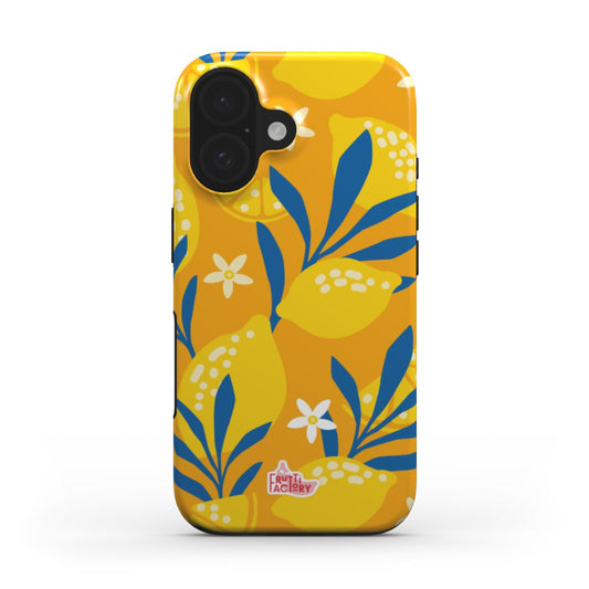 Coque antichoc MagSafe iPhone citron jaune, vue de face
