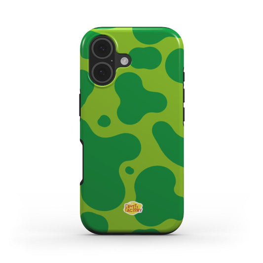 Coque antichoc MagSafe iPhone dinosaure vert, vue de face