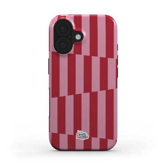 Coque antichoc MagSafe iPhone géométrique rose, vue de face