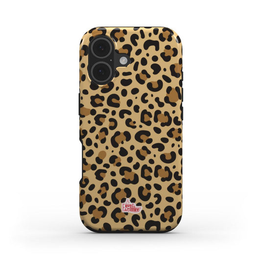 Coque antichoc MagSafe iPhone léopard brun, vue de face