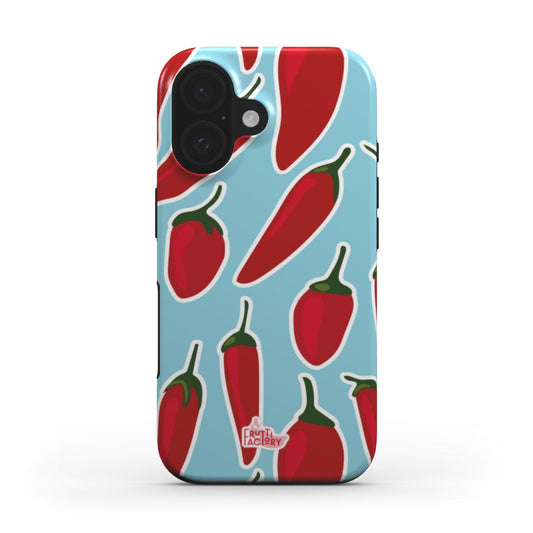 Coque antichoc MagSafe iPhone piment bleu, vue de face