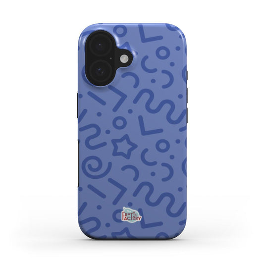 Coque antichoc MagSafe iPhone tortillon bleu, vue de face