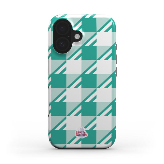 Coque antichoc MagSafe iPhone Vichy menthe, vue de face