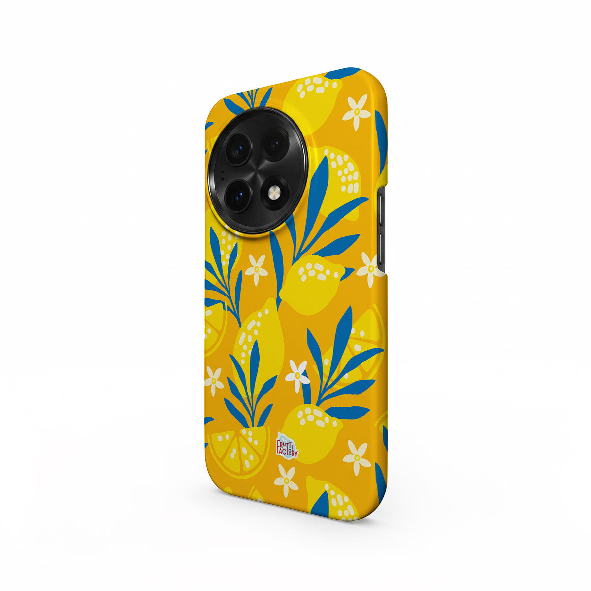 Coque antichoc OnePlus citron jaune, vue trois quarts