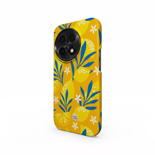 Coque antichoc OnePlus citron jaune, vue trois quarts