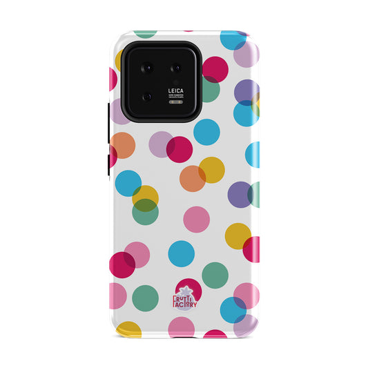 Coque antichoc OnePlus confettis blanc, vue de face