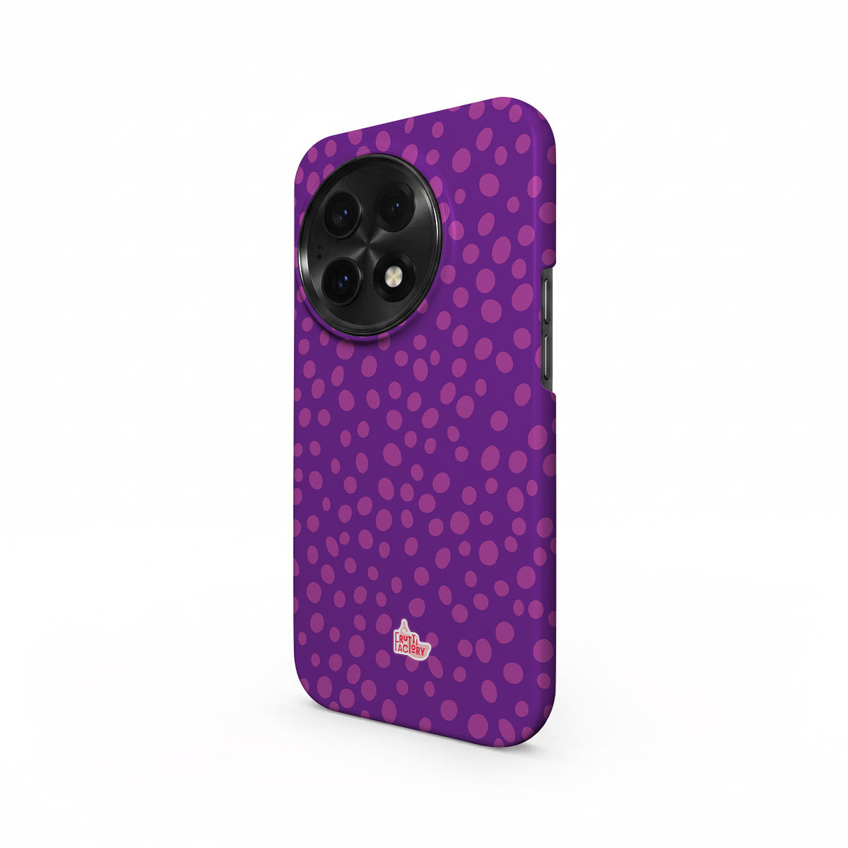 Coque antichoc OnePlus dalmatien violet, vue trois quarts