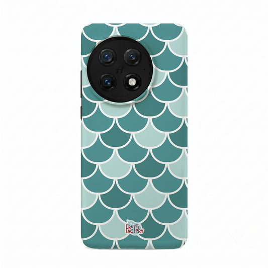 Coque antichoc OnePlus écailles vert, vue de face
