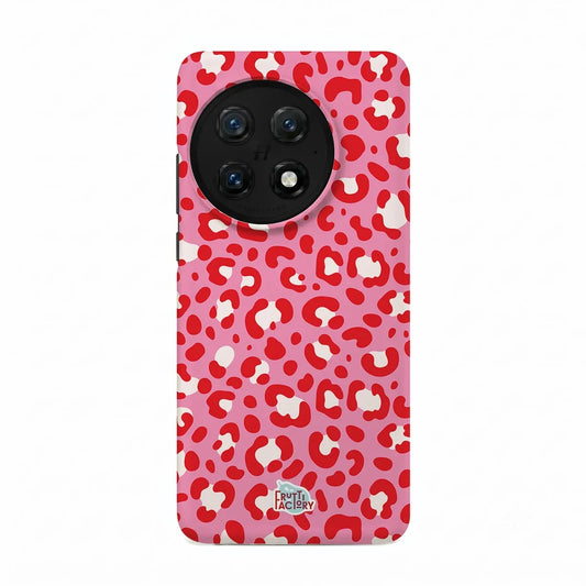 Coque antichoc OnePlus léopard rose, vue de face