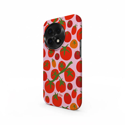 Coque antichoc OnePlus tomate rose, vue trois quarts