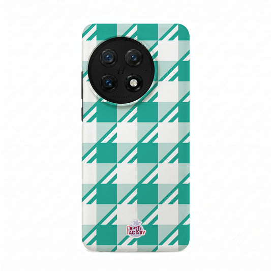 Coque antichoc OnePlus Vichy menthe, vue de face