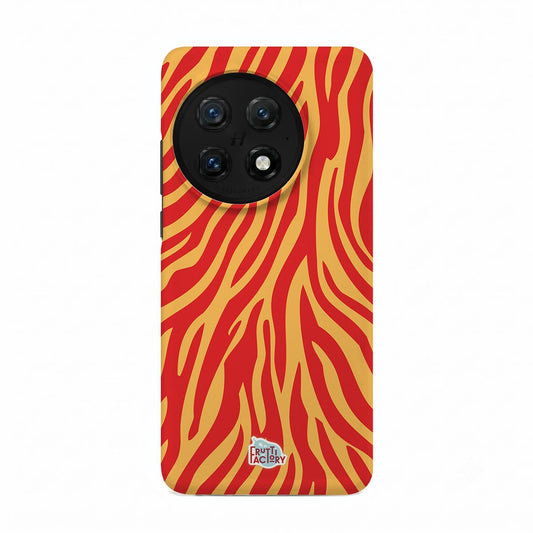 Coque antichoc OnePlus zèbre orange, vue de face