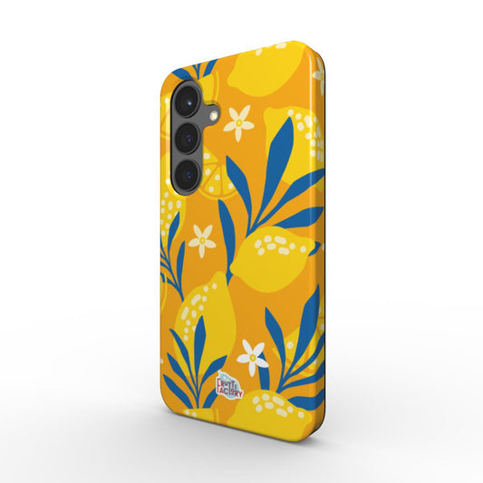 Coque antichoc Samsung Galaxy citron jaune, vue trois quarts