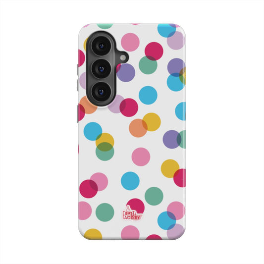 Coque antichoc Samsung Galaxy confettis blanc, vue de face