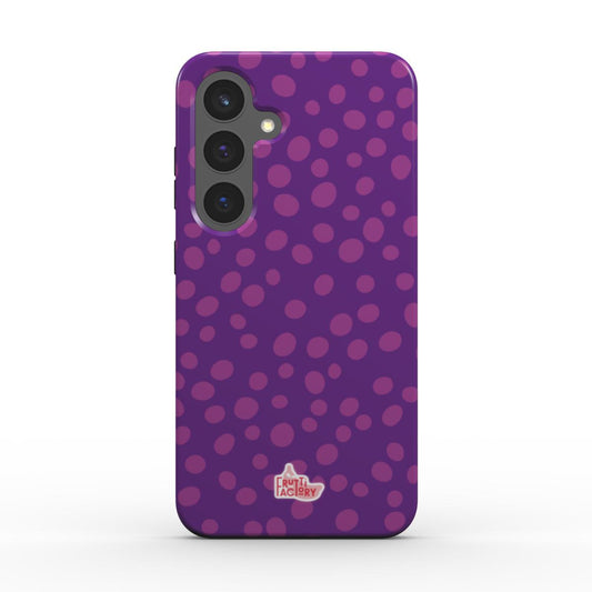Coque antichoc Samsung Galaxy dalmatien violet, vue de face