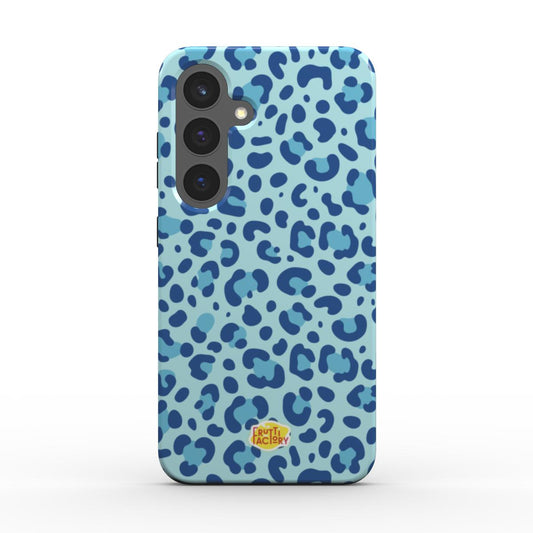 Coque antichoc Samsung Galaxy léopard bleu, vue de face