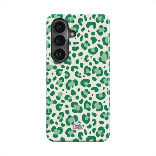 Coque antichoc Samsung Galaxy léopard vert, vue de face