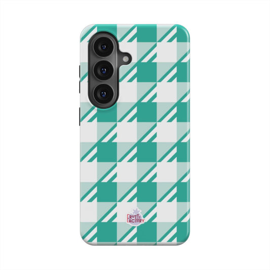 Coque antichoc Samsung Galaxy Vichy menthe, vue de face