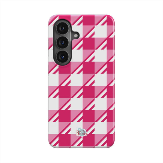 Coque antichoc Samsung Galaxy Vichy rose, vue de face
