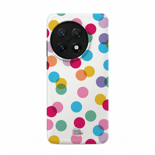 Coque antichoc Xiaomi confettis blanc, vue de face