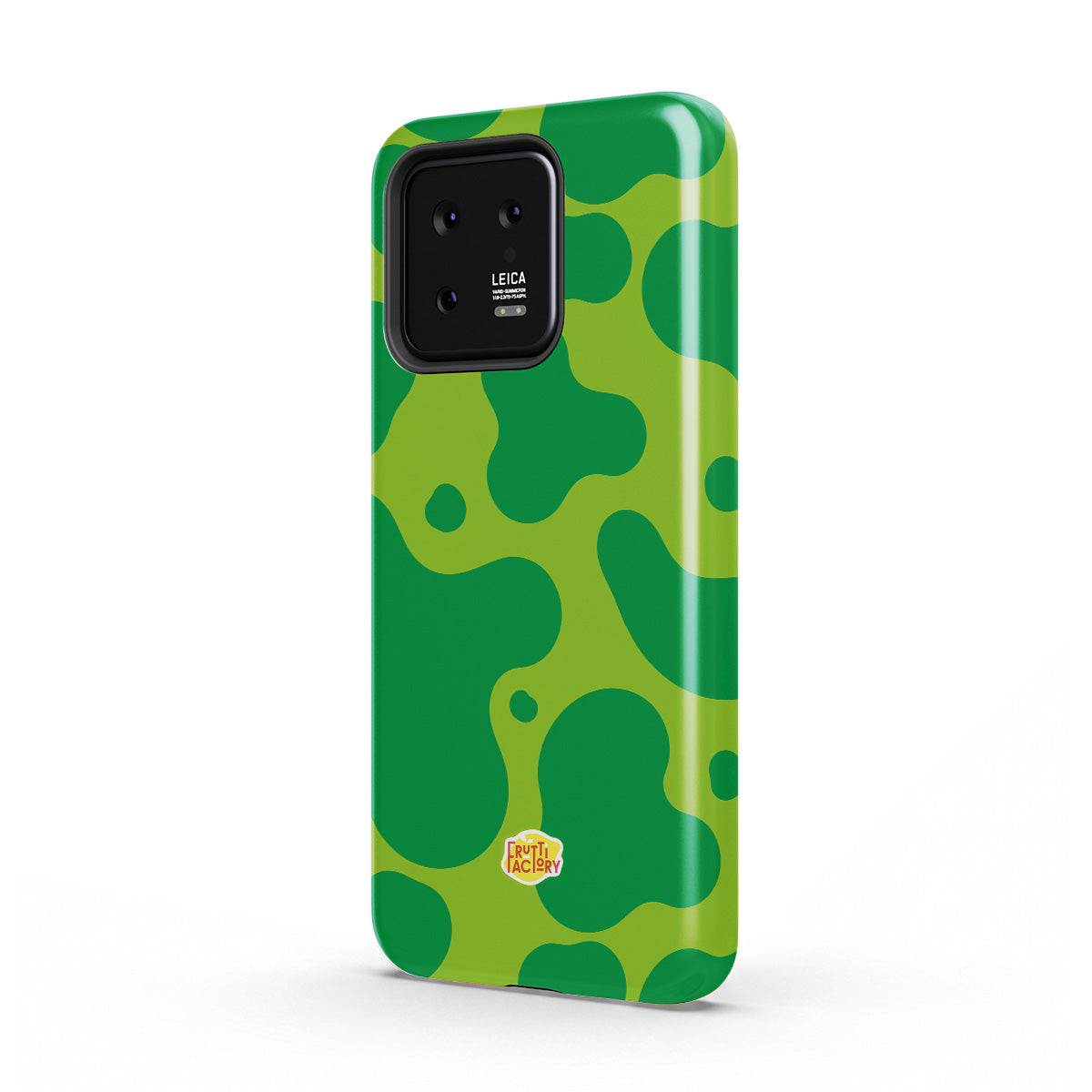 Coque antichoc Xiaomi dinosaure vert, vue trois quarts