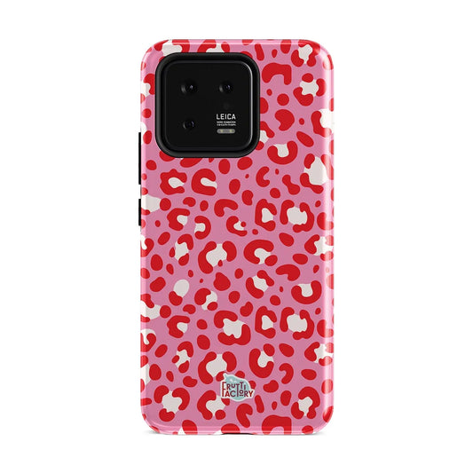 Coque antichoc Xiaomi léopard rose, vue de face