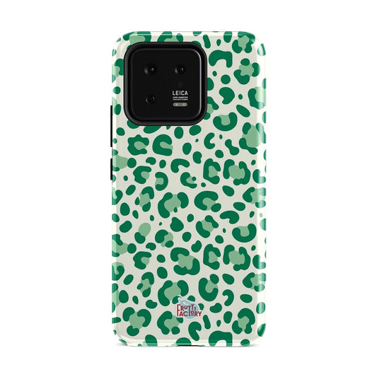 Coque antichoc Xiaomi léopard vert, vue de face