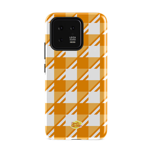 Coque antichoc Xiaomi Vichy orange, vue de face